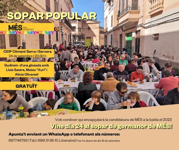 SOPAR POPULAR DE MÉS PER PORRERES